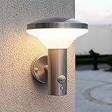 NBHANYUAN Lighting LED Aussenleuchte mit Bewegungsmelder,4 Lichtmodi,SUS316 Edelstahl...