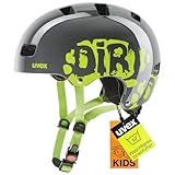 Uvex Kinder Fahrradhelm Kid 3,Grau (Dirtbike Gray-Lime),55-58 cm