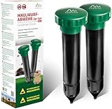 GARDIGO® Maulwurf Vertreiber Basic 2er Set | Maulwurfschreck 400-1000 Hz für ca. 700m² |...