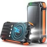 Wireless Power Bank 26800mAh mit 4 Kabeln: 30W USB C Power Bank Schnellladefunktion Externer Akku 7...