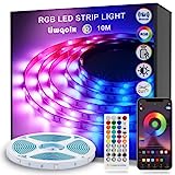LED Strip 10m, Bluetooth LED Streifen Selbstklebend, RGB Led Band mit Fernbedienung und APP,...