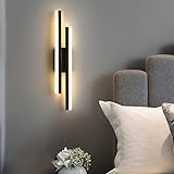 Riserva Wandleuchte LED Innen Moderne, 16W 1800LM Wandlampe LED Schwarz, Kreative Lange Parallele...