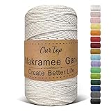 OurTop Premium Makramee Garn Natur, 3mm x 300m Macrame Cord Makramee Schnur Makramee Kordel, Garn...