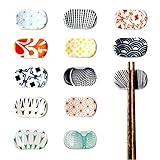 Xiuyer Keramik Stäbchen Halter, Stil Druck Stäbchen Stäbchenhalter Set Stehen Messer Abendessen...