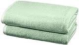 Amazon Basics - Handtuch-Set, schnelltrocknend, 2 Badetücher - Meeresgrün, 100 Prozent Baumwolle