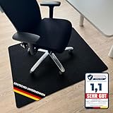 KARAT Bodenschutzmatte 100 x 120 cm, schwarz - Bürostuhl Unterlage aus Polyester, Bodenschutz,...