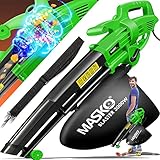 MASKO® Elektro Laubsauger | 3 in 1 | 3000W | Schultergurt und Rollen | Fangsack 45L | Laubbläser...