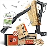 BearClaw Holzspalter manuell - Anzündholz Spalter zur Wandmontage - Handholzspalter, Spanmesser,...