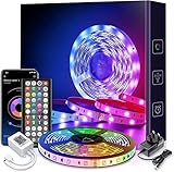 LED Strip 6m, RGB LED Streifen, LED Lichterkette mit APP und Fernbedienung, Musiksync Farbwechsel...