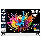 TuTu Fernseher 32 Zoll (80cm) LED HD TV mit Triple Tuner (DVB-T/T2-C-S/S2), HDMI, USB-Media Player,...