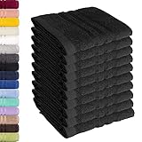 Lavea 10er Set Seiftuch 30x30cm, Frottierserie Elena, Schwarz