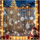 Lifetree Fensterfolie Blickdicht, Weihnachten Selbsthaftend Sichtschuzfolie Fenster 44.5x200cm,...