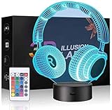 3D Illusion Nachtlampe, für Jungen Mädchen Tisch Schreibtischlampe 7 Farbwechsel USB Powered...