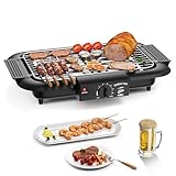 Elektrogrill Tischgrill elektrisch, Elektrischer BBQ-Grill, rauchloser Non-Stick...