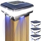 GEYUEYE Home Solar-Pfostenleuchten, Solar Pfostenkappen Licht für 4x4 5x5 6x6, Holzpfosten,...