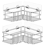 Menbyci Duschablage Ohne Bohren 2 STK, Duschregal Eckregal Badregal SUS304 Edelstahl Metall...