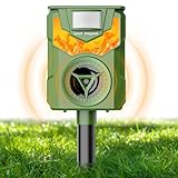 Katzenschreck Ultraschall Solar Tiervertreiber, USB Lade Marderschreck, PIR-Bewegungssensor mit 8M...