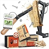 BearClaw Holzspalter manuell - Anzündholz Spalter zur Wandmontage - Handholzspalter, Spanmesser,...