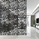 aleawol 12 Stück Hängender Raumteiler Schwarz, 40x40cm DIY Raumteilers Bildschirm, Paravent...