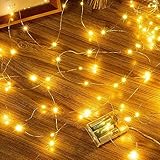 Ollny 10m Lichterkette Batterie 100 LED, Weihnachtsbeleuchtung innen DIY deko, Lichterkette...