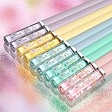 5 Paar Chinesische Stäbchen Essstäbchen Spülmaschinenfest wiederverwendbar Sushi Chopsticks 24cm...