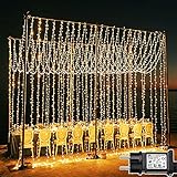 yowin Lichtervorhang 6m x 3m 600 LED Lichterkette Vorhang mit Stecker, 8 Modi Weihnachtsbeleuchtung...