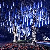 EEIEER 192 mini LED Eiszapfen Lichterkette sternschnuppe Licht für Außen balkon Garten Weihnachten...