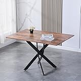 GOLDFAN Esstisch Holz Küchentisch Rechteck Esszimmertische mit Schwarz Beinen Retro Industrial Stil...