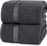 Utopia Towels - Badetuch groß aus Baumwolle, 2er Pack - Duschtuch, 90 x 180 cm (Grau)