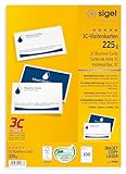 SIGEL LP850 Visitenkarten 3C, 100 Stück (10 Blatt), beidseitig bedruckbar,...