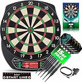 KESSER® Elektronische Dartscheibe Profi Set - E Dartboard mit 15 Dartpfeile + 20 Pro Flights 100...