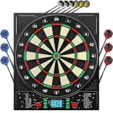Mejasg Dartscheibe Elektronisch mit Deutsche Stimme&LCD-Bildschirm, Elektronische Dartscheibe mit 12...